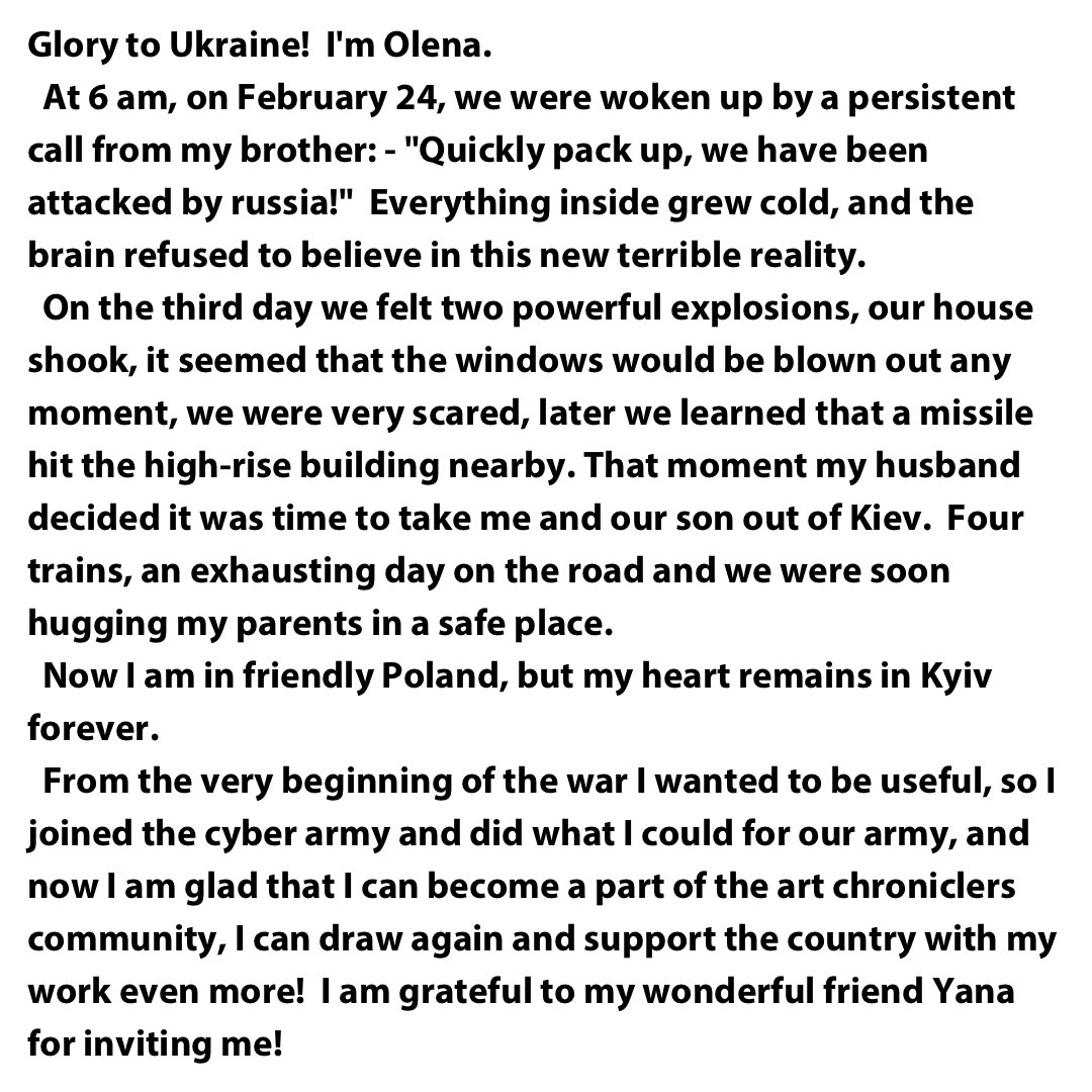 Stand_WithUA's tweet photo. Story of the war by Olena, the artist of our community. Follow us to get acquainted with Ukrainian artists.

#NFTartists #ArtistOnTwitter #storyofthewar #Ukrainians https://t.co/mq1IE8m2Mn
