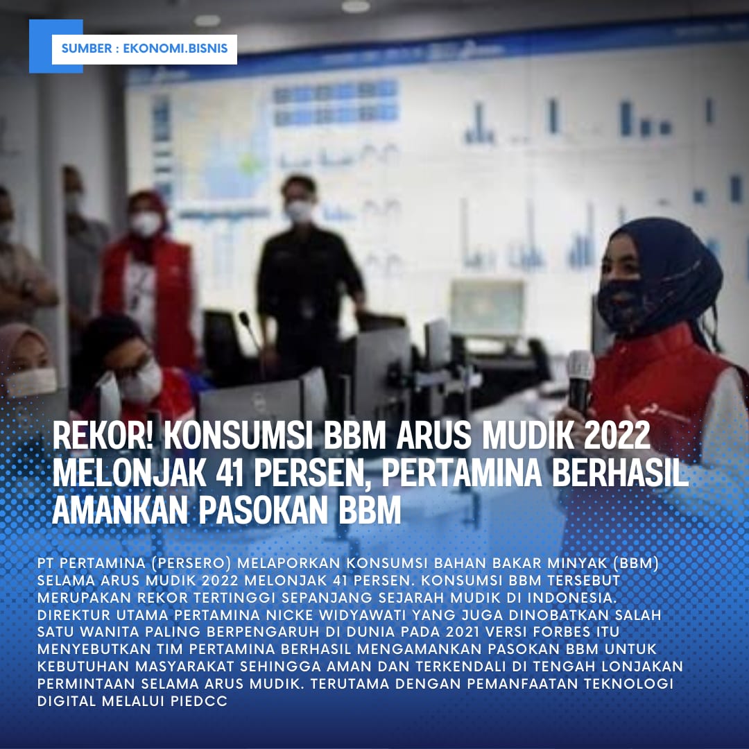 PambudiHafiz's tweet photo. Terhebat, Pertamina berhasil amankan pastokan stok bbm aman direkor konsumsi  bbm arus mudik 2022 yang capai 41 %  
@pertamina @kemenBUMN @erickthohir https://t.co/ZkNb824L84