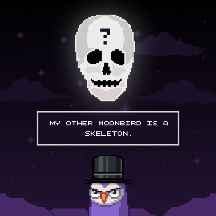 tothemoonbird's tweet photo. Congrats to all @moonbirds skeleton holders! The @whatisrealart art is 🔥🔥🔥 https://t.co/WdtTZ5bIsI