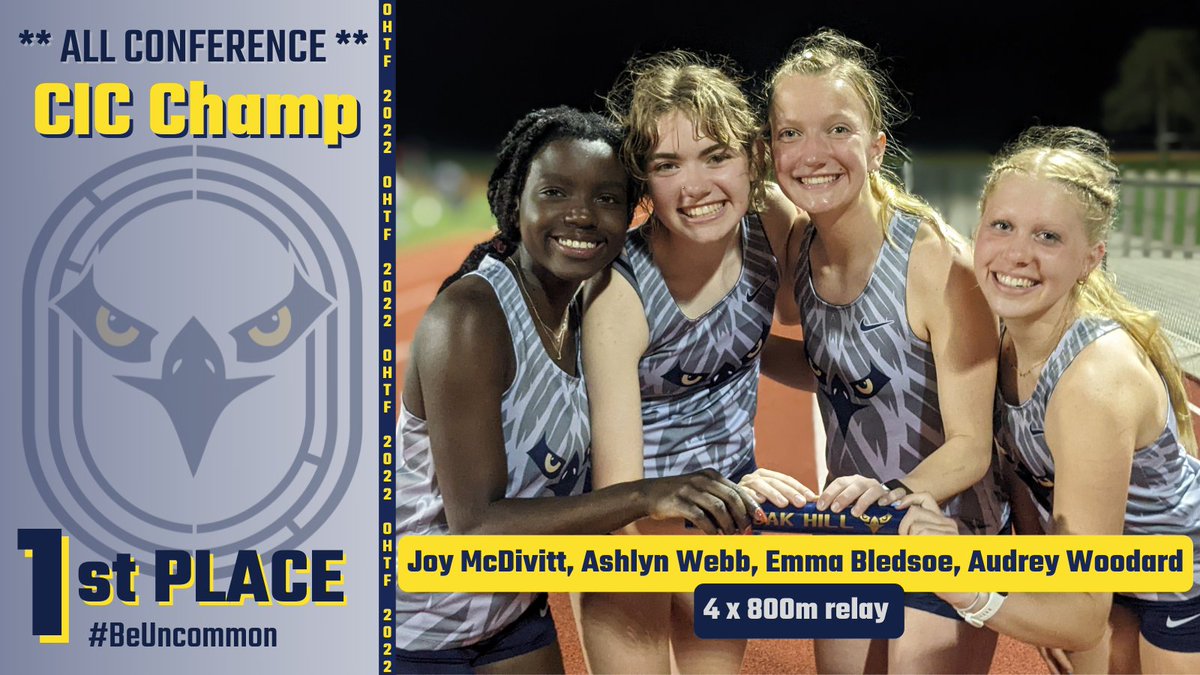 OHXC_OHTF's tweet photo. OHTF Lady Eagle Central Indiana Conference Relay
Event Winners! 🥇🥇
#AllConference #BeUncommon https://t.co/WwYFN8dO6v