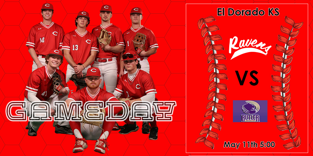 Baseball
Playoff Road GAMEDAY!!

Red Ravens (31-22, 15-17) travel to Butler (32-22, 20-12) to play 1st rd playoff series.  Today's 1st game of the best of 3 series starts at 5:00.

Stream: butlergrizzlies.com/WatchLive/index

Live Stats: butlergrizzlies.com/sports/bsb/202…

<a href="/cccredravens/">Coffeyville CC</a> <a href="/redravensBB/">CCC Baseball</a>