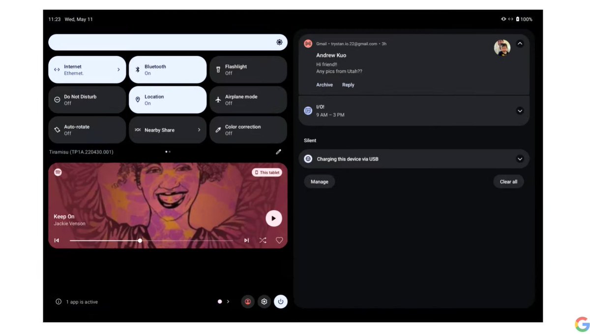 therealSpiky's tweet photo. Google is improving the tablet experience.
I clapped at the photo-sharing demo.
After using the #TabS8Plus, my love for tablets have been rekindled #GoogleIO2022 https://t.co/2KRuNeAyVk