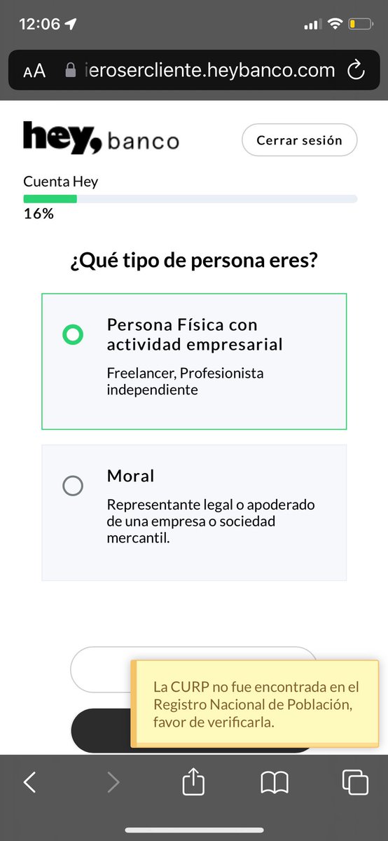 jchrebollo's tweet photo. @heybanco cómo puedo abrir una cuenta de negocios, si su app o su sitio no me deja? https://t.co/UuL9koIaql