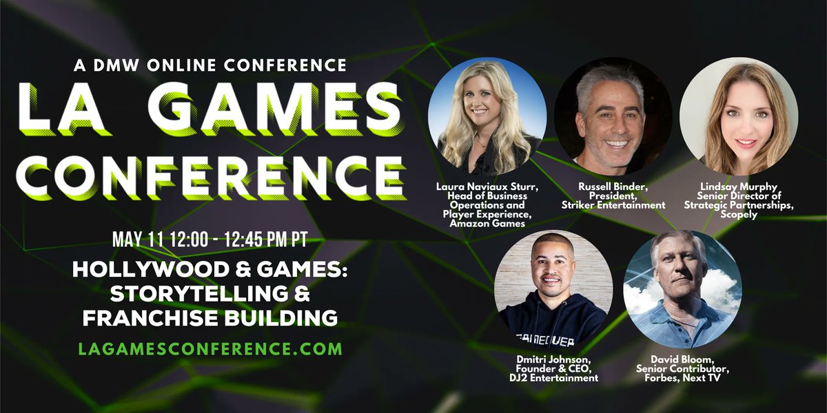 dmwevents's tweet photo. At 12pm PT, we are talking about Hollywood &amp; Games with @AMZNGameStudios, @StrikerEntLLC, Scopely, @dj2Ent, and Forbes. #LAGC2022 Register now: https://t.co/OwN11Mb9ht https://t.co/oz9V9CQHez