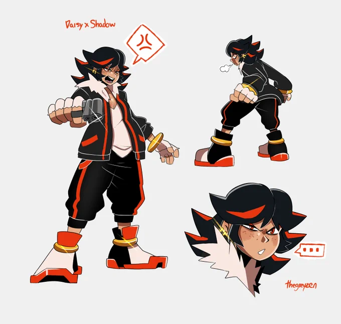 Daisy but she cosplays as Shadow The Hedgehog or something idk 