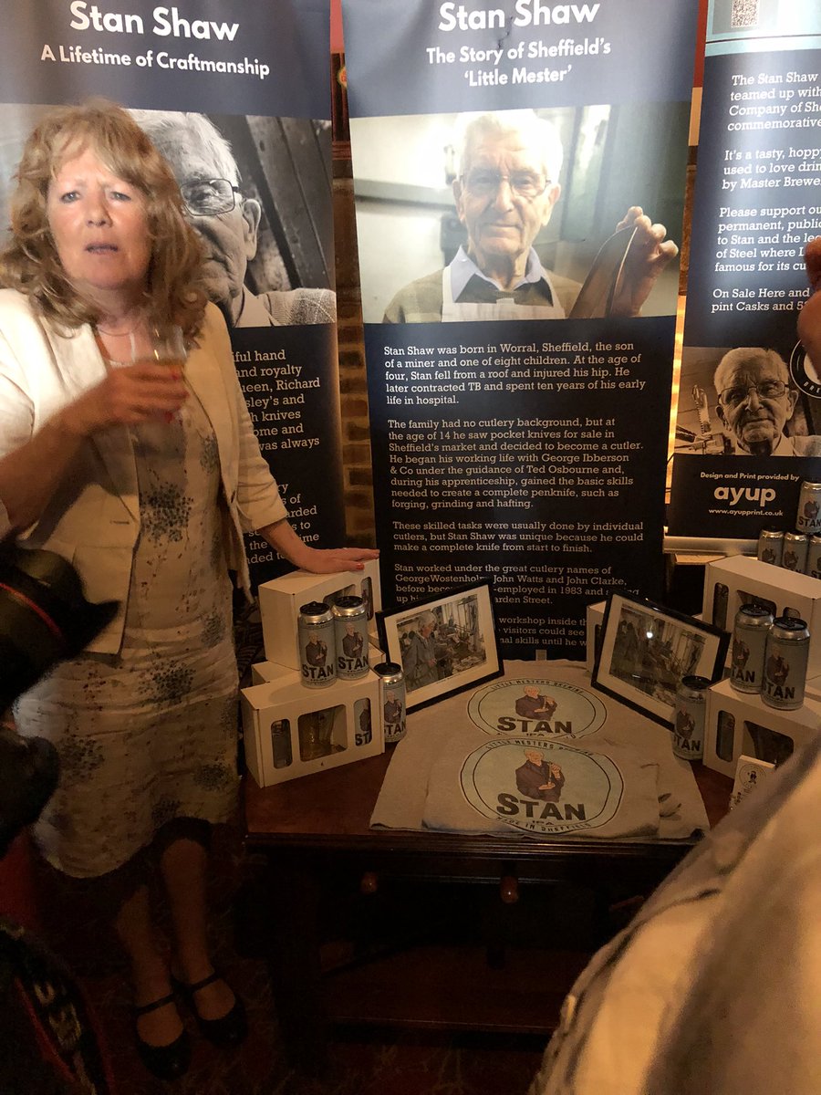 SteelmekkerM's tweet photo. Just at the launch of Stan IPA with @LMBrewing at the #MillownersArms lovely beer and great company. Banners also supplied by @AyupPrint #Sheffield #Beer #History https://t.co/O9XTwqjjtY