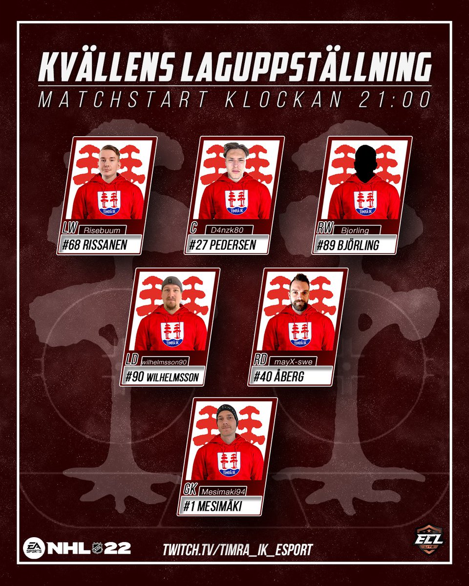 Snart är det matchstart i första omgången av slutspelet — såhär ställer vi upp ikväll! #timraik timraikesport