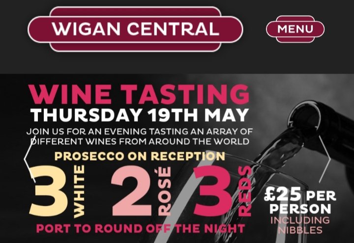 TheWiganRunner's tweet photo. 🎫  WIN 2 X TICKETS 🎫
(Worth £50)

🍷LIKE
🍷RETWEET
🍷FOLLOW @wigancentral &amp; @TheWiganRunner 🙋🏻‍♂️

I've got 2x Tickets to #GiveAway to a 🍷 Event on Thur 19th May 📆
@ Wigan Central 🚂

Enter on T, FB or Insta!

📆 Winner Sunday 📆
 
#Win #Competition #Win #Prize #Contest #Retweet https://t.co/MOoGh9FZSZ