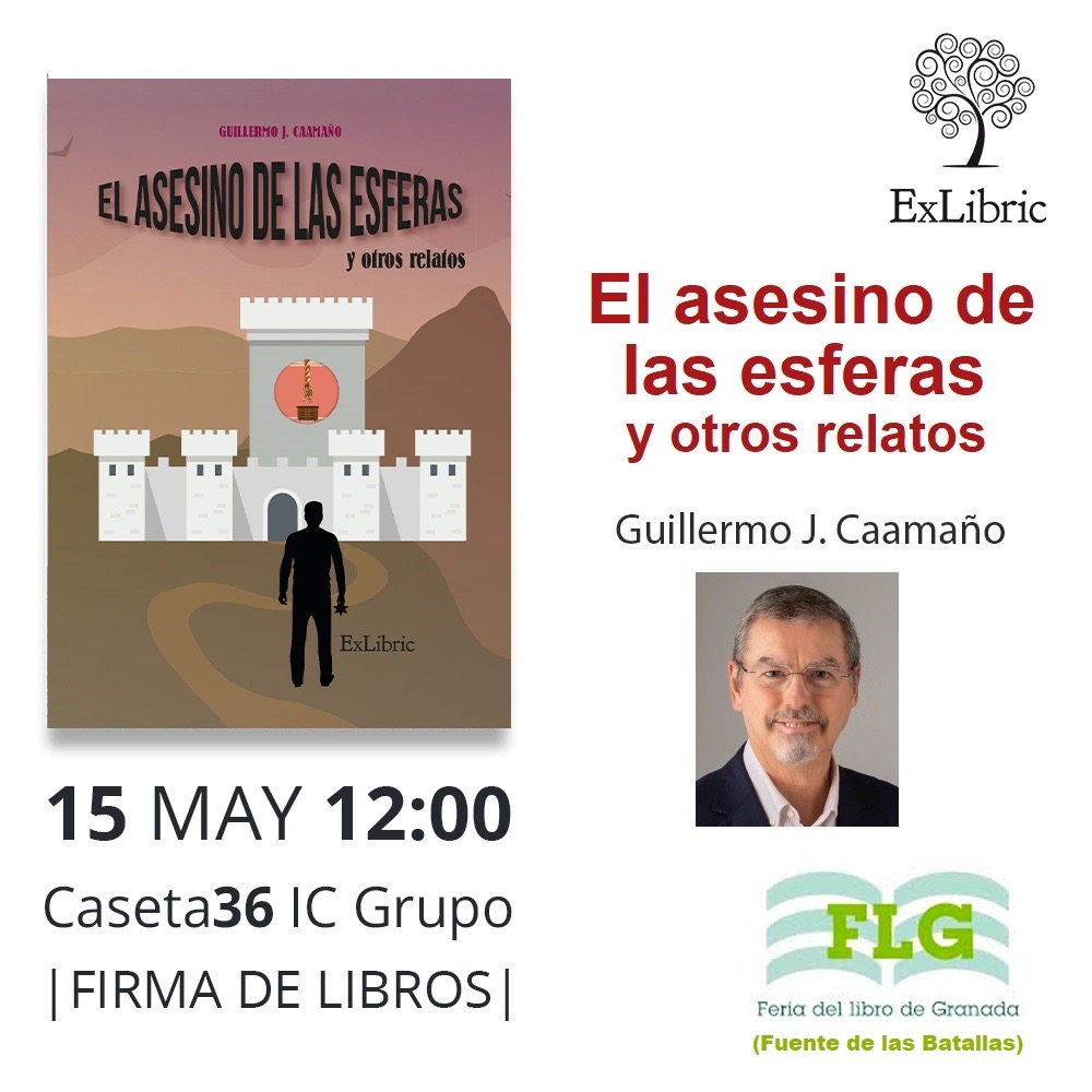 Este domingo 15 de mayo de 12 a 13h estaré firmando en la caseta 36 de la Feria del Libro de Granada, en la fuente de las Batallas. Seréis todos bienvenidos