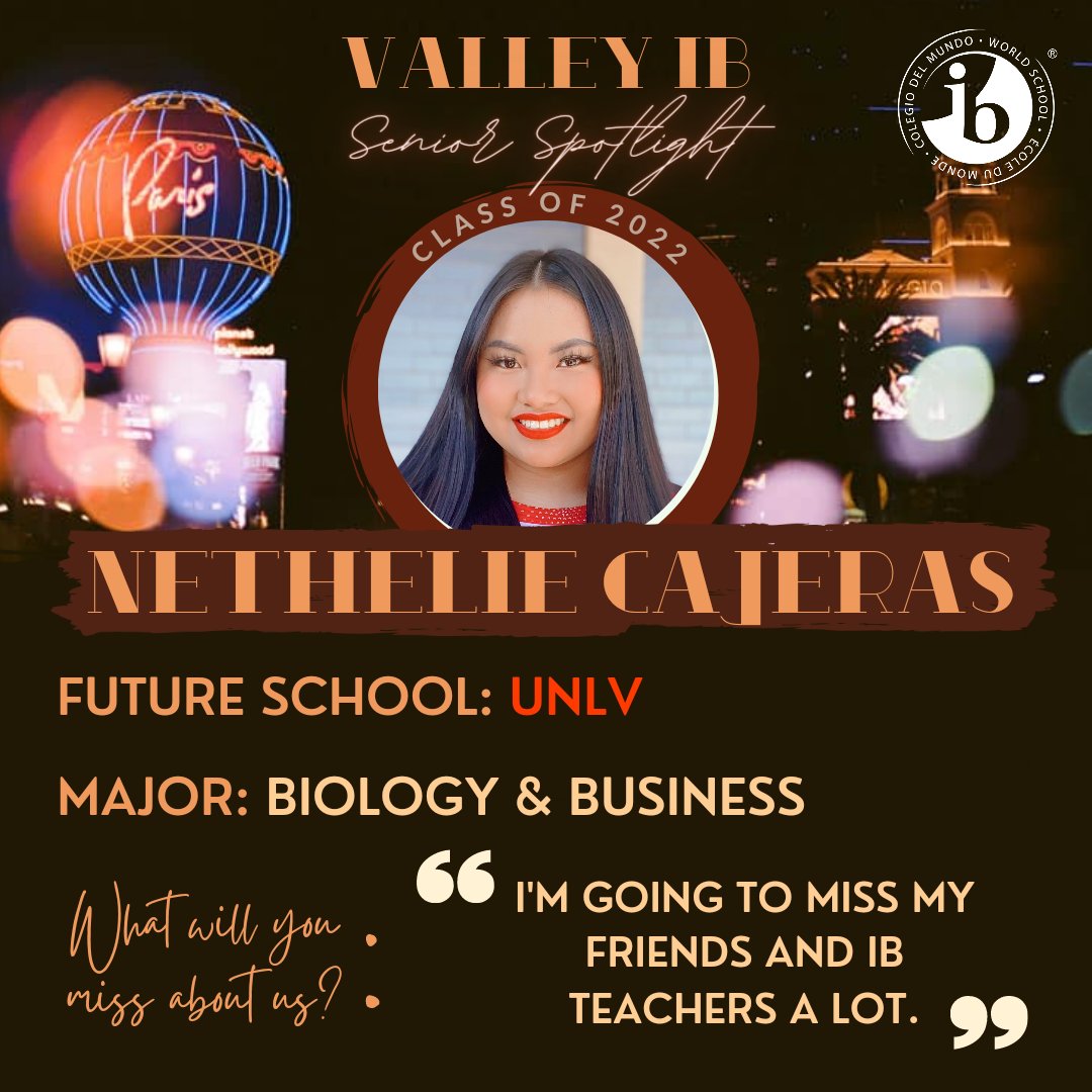 🚨SENIOR SPOTLIGHT!🚨
ft. Nethelie Cajeras!

<a href="/MrMagness/">Mr. Magness, NBCT</a>