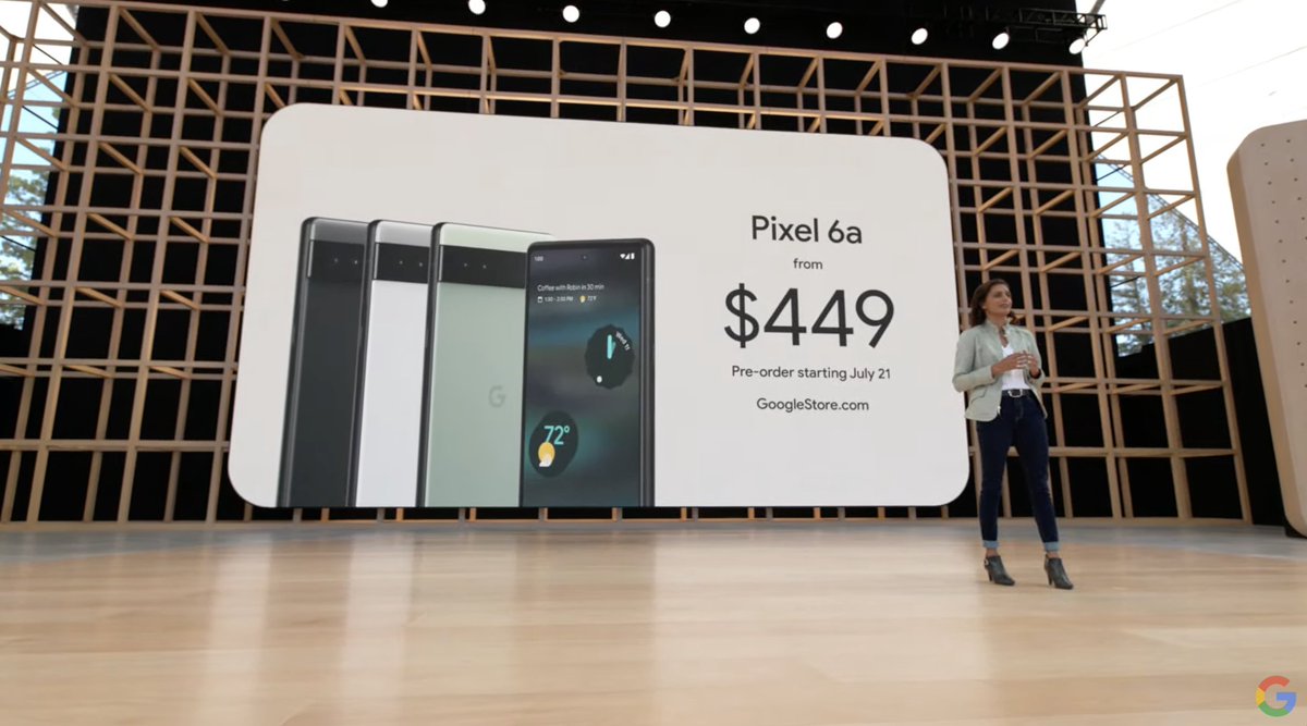 Anuncia <a href="/Google/">Google</a> durante el #GoogleIO el celular Pixel 6a en $449 dólares. Una versión más "light" del 6 y 6 Pro.

¿Ahora sí los van a vender oficialmente aquí <a href="/googlemexico/">Google México</a>? 😆😁😄

¡RT si quieres que eso pase!