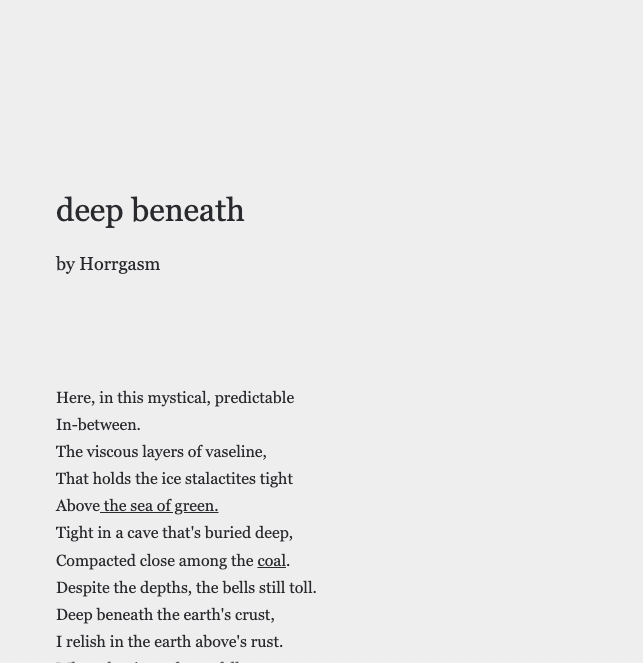 uncookd_'s tweet photo. By Horrgasm

🚽 Goryhole

https://t.co/Jnt0uPESuC

🥧 deep beneath

https://t.co/cm01sAR7CY

🌊 The Silken Sea (5-7)

https://t.co/8Wh34DxjKq

https://t.co/eAjjsMewuX

https://t.co/G7NIUvCEHF

#HorrorCommunity #horror #WritingCommunity #Reading #writerslift #writing #goodreads https://t.co/2s5bCUVuRX