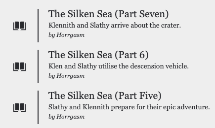 uncookd_'s tweet photo. By Horrgasm

🚽 Goryhole

https://t.co/Jnt0uPESuC

🥧 deep beneath

https://t.co/cm01sAR7CY

🌊 The Silken Sea (5-7)

https://t.co/8Wh34DxjKq

https://t.co/eAjjsMewuX

https://t.co/G7NIUvCEHF

#HorrorCommunity #horror #WritingCommunity #Reading #writerslift #writing #goodreads https://t.co/2s5bCUVuRX