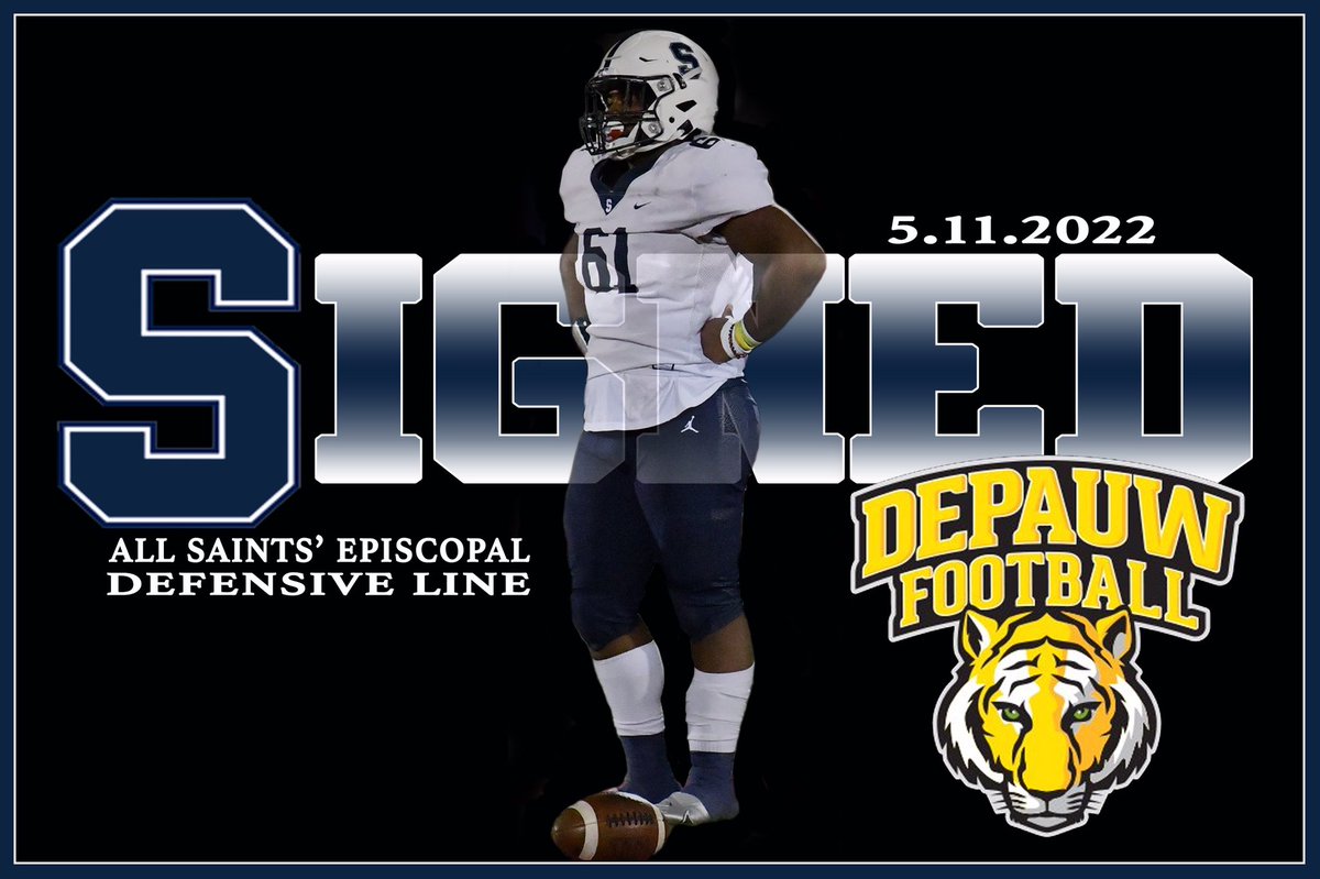 All Saints' Football (@ptffootball) on Twitter photo Congratulations to Marcus on signing with DePauw University this morning!! #PTF <a href="/asesftw/">All Saints' Episcopal School</a> <a href="/aseschoolalumni/">All Saints' Alumni</a> @PTFSaints_ATH <a href="/CoachBeck_PTF/">Coach Aaron Beck</a> <a href="/DePauwTigersFB/">DePauw Football</a> Congratulations to Marcus on signing with DePauw University this morning!! #PTF <a href="/asesftw/">All Saints' Episcopal School</a> <a href="/aseschoolalumni/">All Saints' Alumni</a> @PTFSaints_ATH <a href="/CoachBeck_PTF/">Coach Aaron Beck</a> <a href="/DePauwTigersFB/">DePauw Football</a>