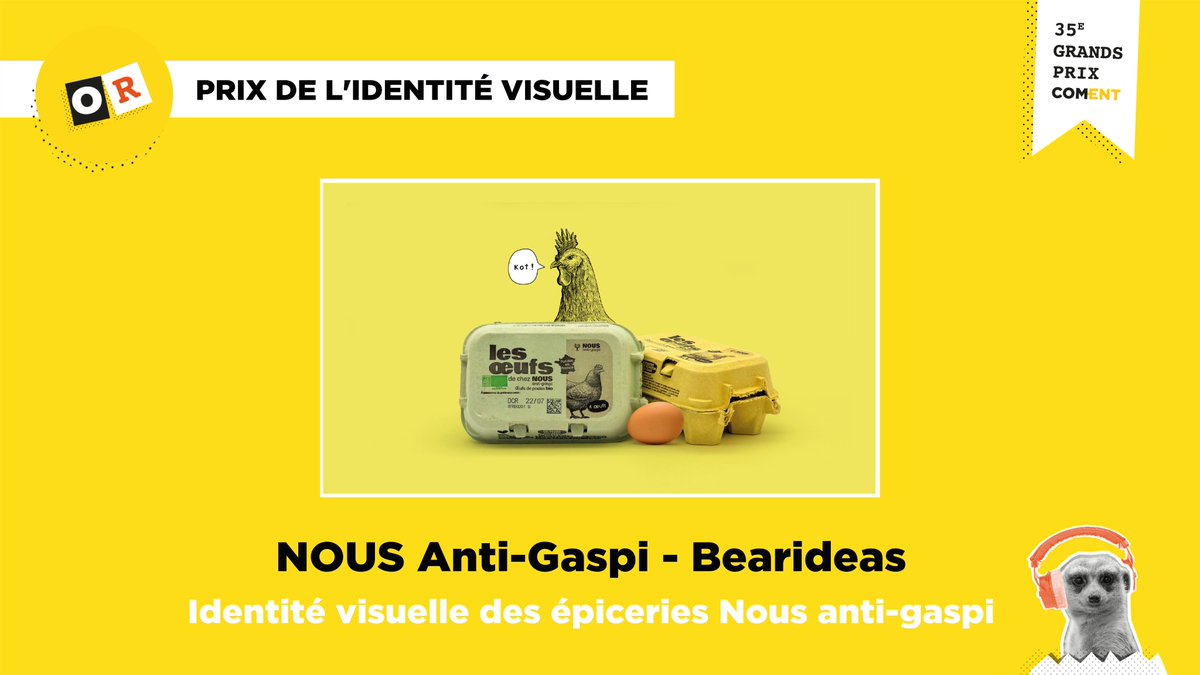 Dans la catégorie, Prix de l’identité visuelle, le COM-ENT d’or revient à NOUS Anti-Gaspi et <a href="/bearideas_paris/">bearideas</a>, pour leur campagne “Identité visuelle des épiceries Nous anti-gaspi”. 
Un grand bravo aux équipes ! 

#GPCOMENT