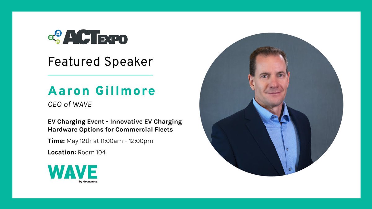 aaron_gillmore's tweet photo. Join me at @ACTexpo where I’ll highlight wireless charging technology for operational efficiency of #commercialEV fleets—featuring WAVE’s high-power wireless charging solution @waveipt: https://t.co/l51SDtFcto #ACTexpo https://t.co/rBB5o2rpep