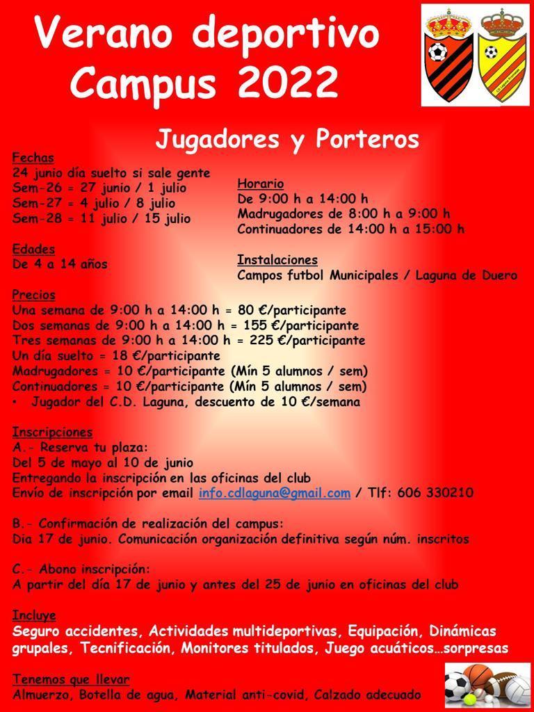 CDLaguna_Info's tweet photo. Ya tenemos abierto la inscripción para el Campus de Verano no te quedes sin tu plaza

⚫🔴 https://t.co/p28hQ8mUCS