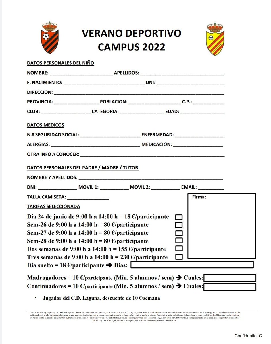 CDLaguna_Info's tweet photo. Ya tenemos abierto la inscripción para el Campus de Verano no te quedes sin tu plaza

⚫🔴 https://t.co/p28hQ8mUCS