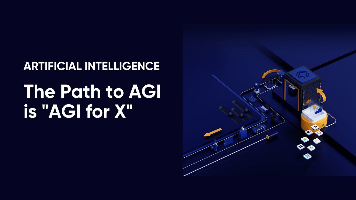 A lot of discussion around Artificial General Intelligence (AGI) but little consensus on how to get there. 1 thing is clear: for a machine to know how to do everything, it first needs to know how to do specific things. 

Why we believe in "AGI for X"  bit.ly/3seX32F #ai