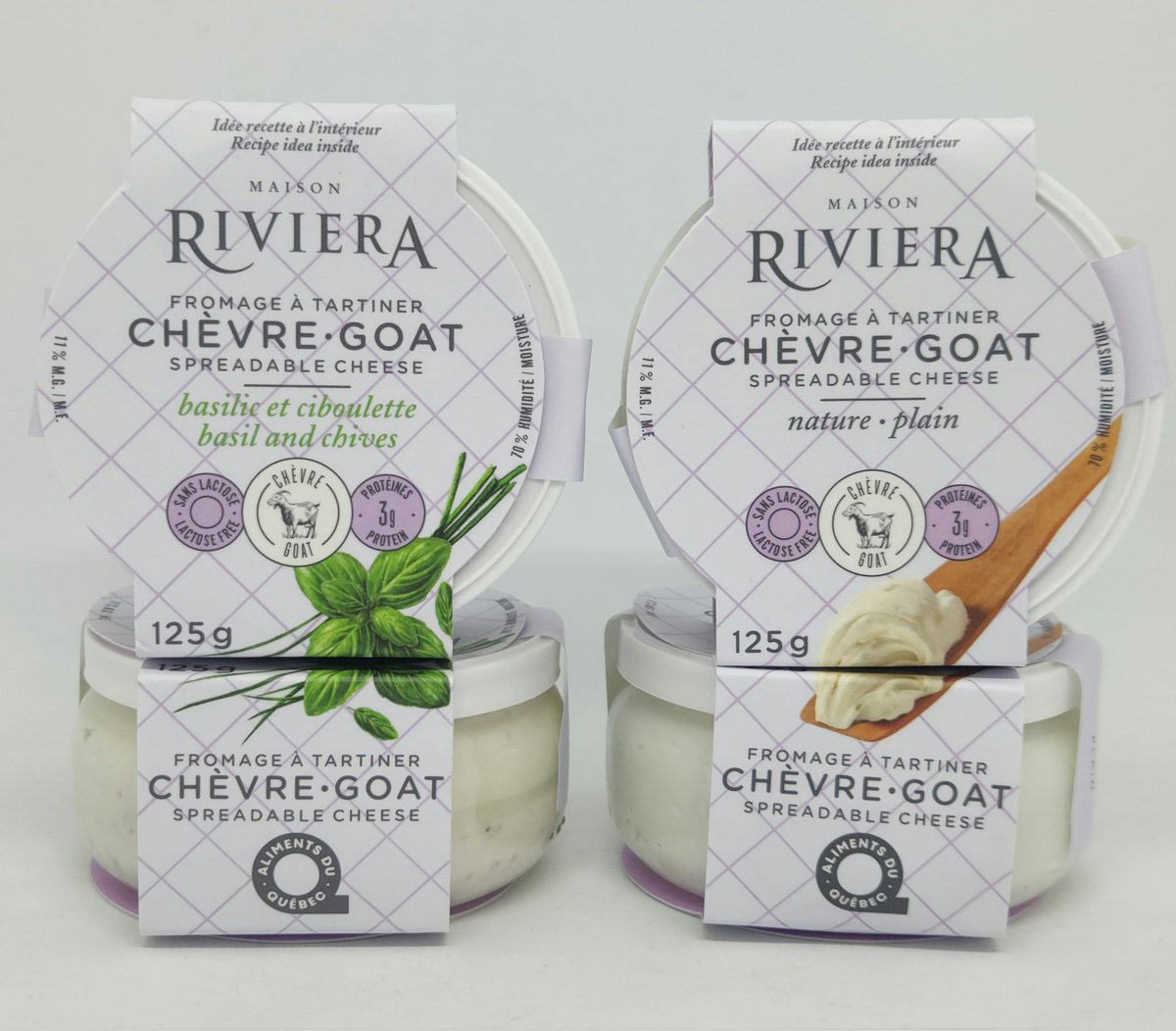 PeppersFoods's tweet photo. Introducing NEW Maison Riviera Spreadable Hoat Cheese 🐐 We are currently offering Plain and Basil &amp; Chives. Both are lactose free, have a creamy texture, rich, smooth and easy to spread 😉 
#goatcheese #riviera #lactosefree #spreadable #yyj #yyjfood #victoria #saanich https://t.co/kScEtoXbKp
