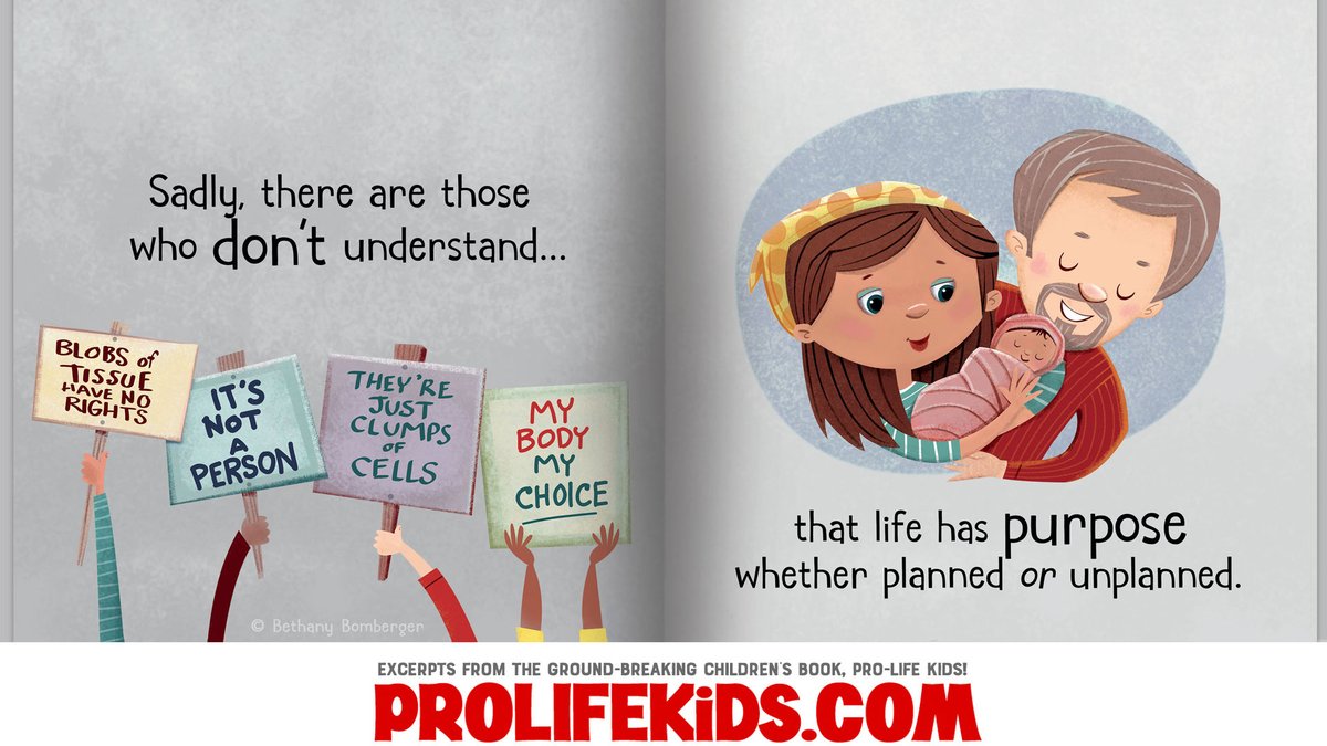 lifehaspurpose's tweet photo. Ending #Roe isn't the end. We still have to teach our children a #prolife worldview. Schools won't. Government won't. Hollywood won't. Even many Churches won't. But we do in our ground-breaking #PROLIFEKIDS book. It's HALF-OFF all week! https://t.co/MUfZ01EscM https://t.co/qXmuQjQEh1