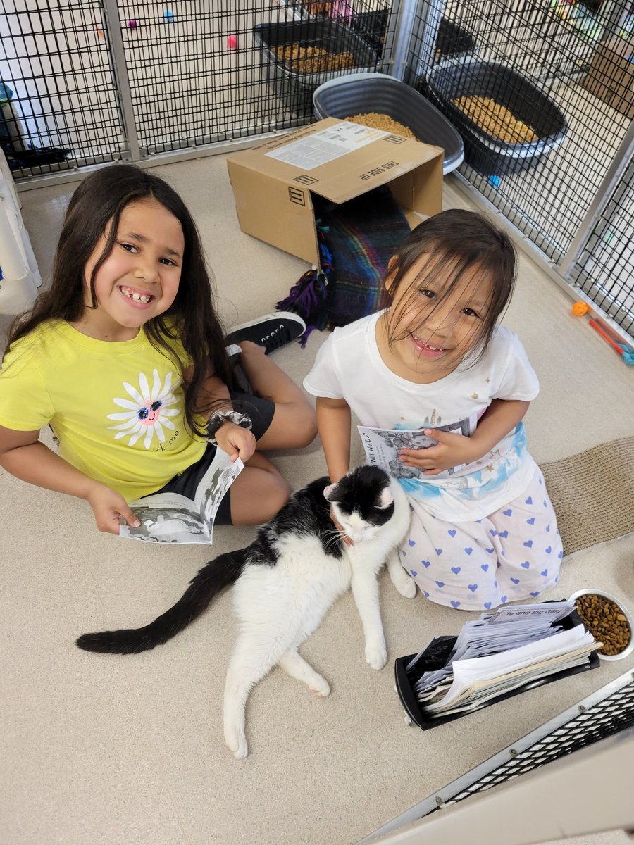 MissGoodwin2G's tweet photo. Our last trip to Paws and More was a success.  We love practicing our reading with the animals at the local shelter.  #washpride https://t.co/u5xidObC5M