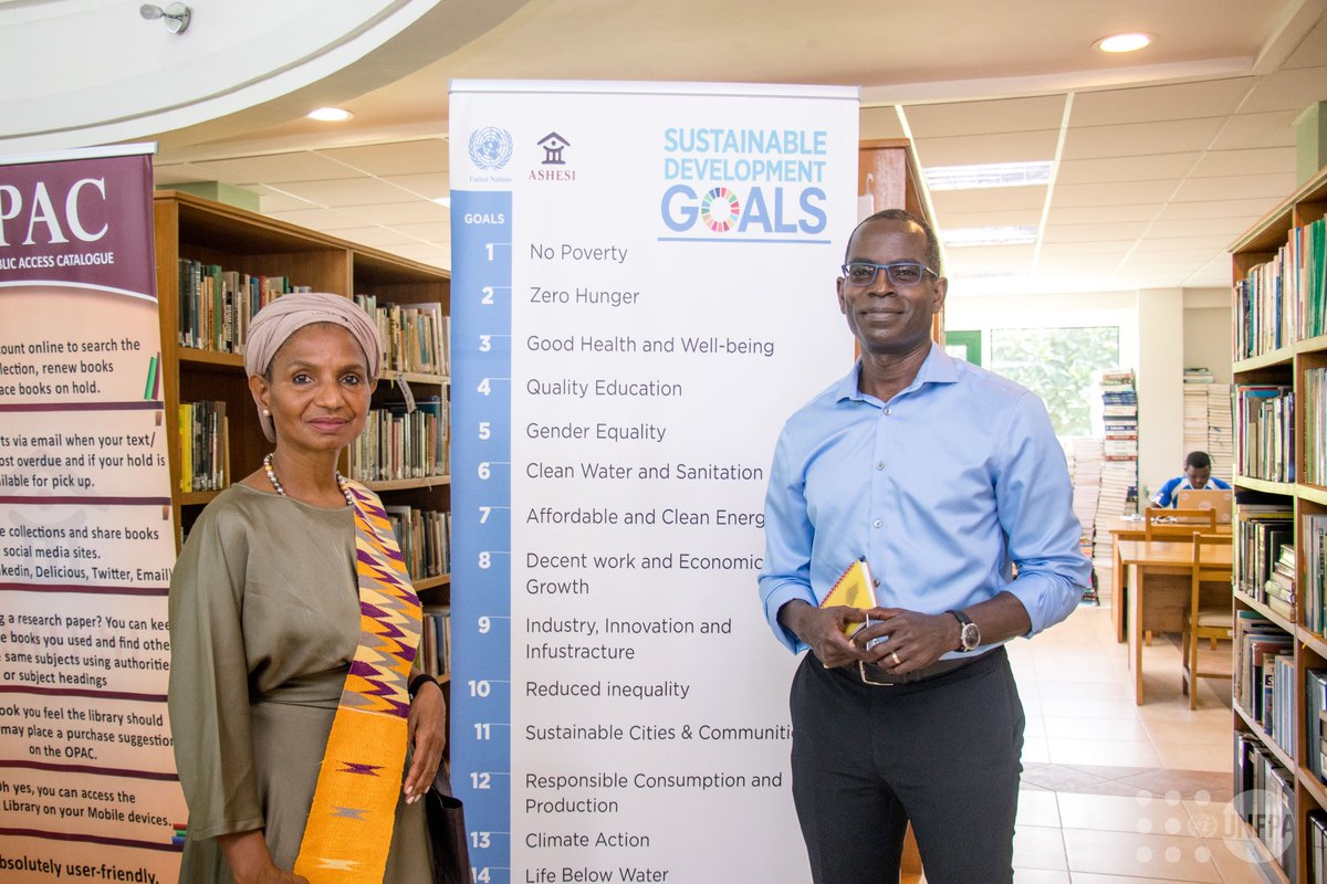 UNFPAGhana's tweet photo. .@UNFPA_WCARO Regional Director, @Amatavel pays working visit to @Ashesi to learn best ways to improve the agency of young people to become ‘ethical, entrepreneurial leaders’ in line with the mission of the educational institution.
 
#PutYoungPeopleFirst #ForTheGoodOfGhana🇬🇭 https://t.co/ZiCAeSbr5v