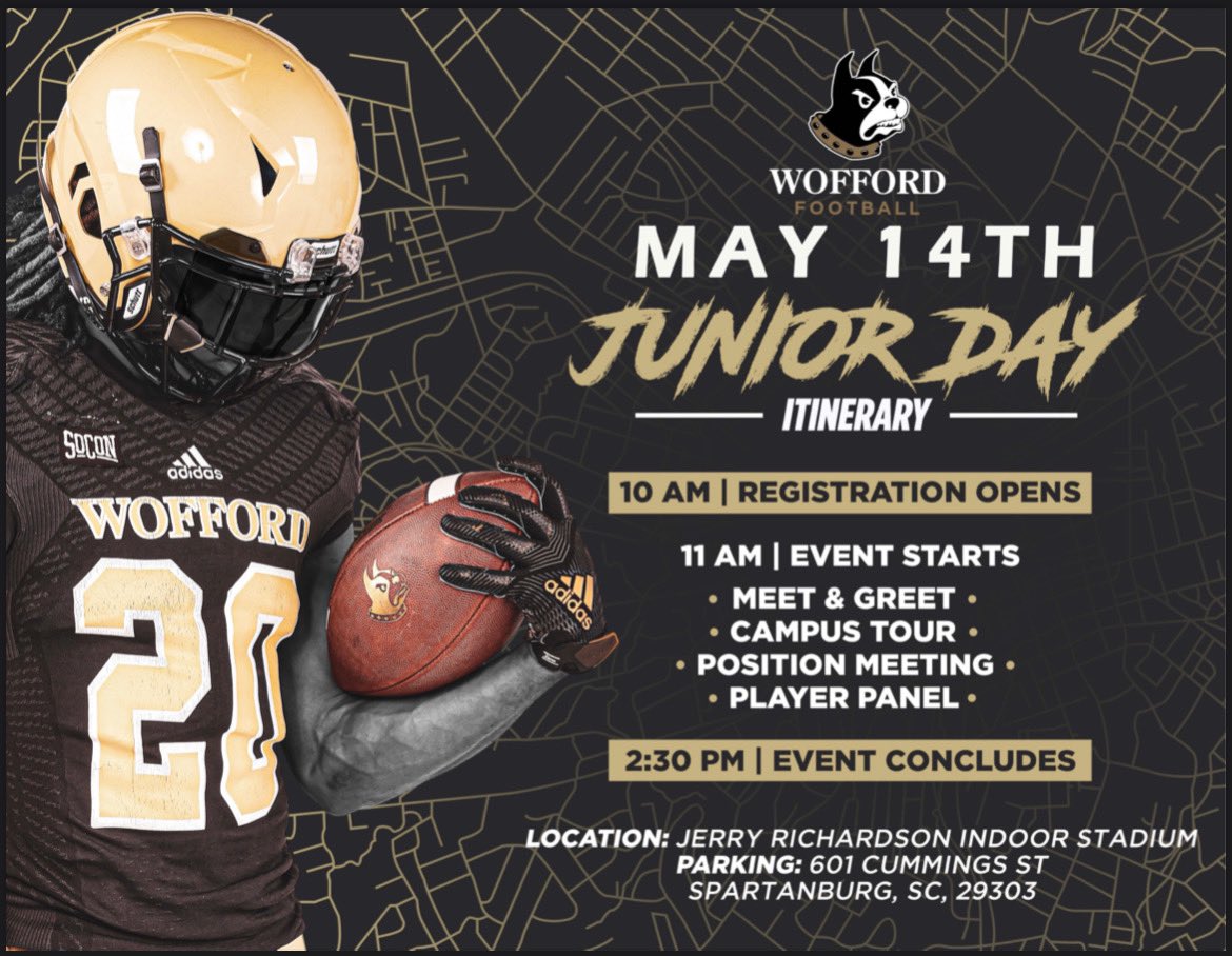 CoachRGreene's tweet photo. Last junior day of the spring. Come check us out here at Wofford. #TDawgs #BuiltToLast https://t.co/I3CMaNUKTN