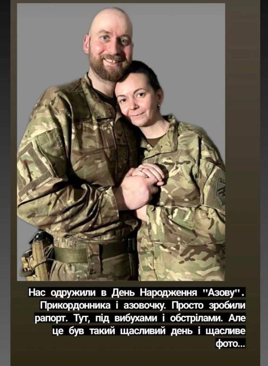 olex_scherba's tweet photo. She was #AzovBattalion. He was border guard. Two defenders of Mariupol. Last week they decided to get married. This week he got killed. She is still in #Azovsteel.
One of those war stories…

#StandWithUkraine #StopPutinNOW #ArmUkraineNow https://t.co/ysAKxiGzJh