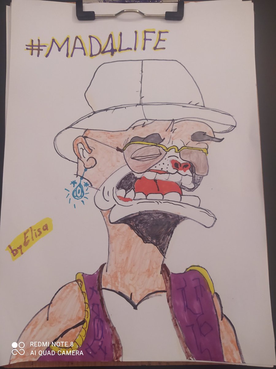MDNFTART's tweet photo. Hey @mad_sequence

I said to my 5-year-old daughter, if you draw my Twitter profile picture, you would make me happy 🥰

And she did it 🤩

If I win I'll give her a Degen as a gift🔥
#MAD4LIFE #MadMeerkat @MadMeerkatNFT #byElisa https://t.co/vdomndKMcZ