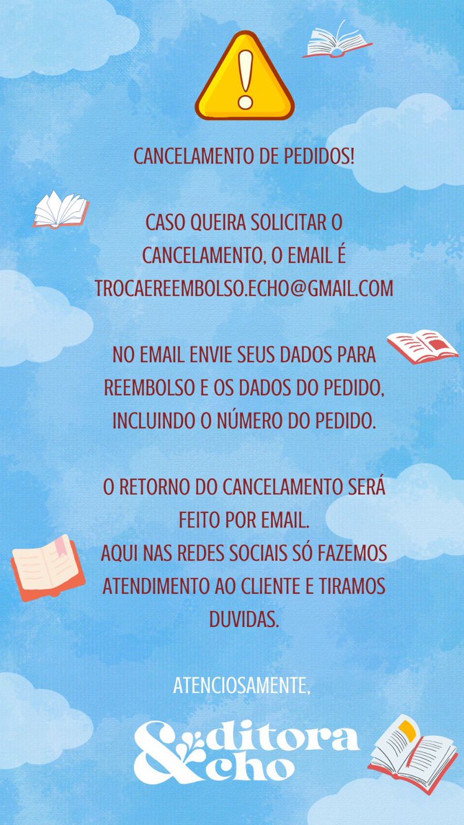 editoraecho's tweet photo. ✨ Sobre troca de endereço, cancelamento e reembolso. https://t.co/NFl1TdEZBb