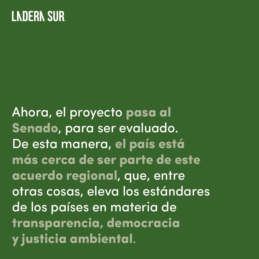 ladera_sur's tweet photo. ¡Cámara de Diputados aprueba adhesión de Chile al Acuerdo de Escazú!

Ahora, el proyecto pasa al Senado. De esta manera, estamos más cerca de ser parte de este acuerdo regional, que eleva los estándares de los países en materia de transparencia, democracia y justicia ambiental. https://t.co/ogA1RZrl6N