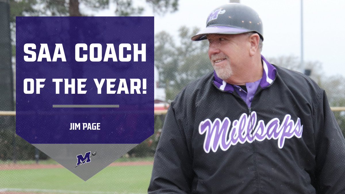 MajorAthletics's tweet photo. 🏆 𝐒𝐀𝐀 𝐁𝐚𝐬𝐞𝐛𝐚𝐥𝐥 𝐂𝐨𝐚𝐜𝐡 𝐨𝐟 𝐭𝐡𝐞 𝐘𝐞𝐚𝐫!! 🏆

For the 8th time in his illustrious 34-season @millsapsBSB coaching career, Jim Page is named Conference Coach of the Year! 💯

#GoMajors #FlipTheM⚔️ https://t.co/MjeyWAyJul