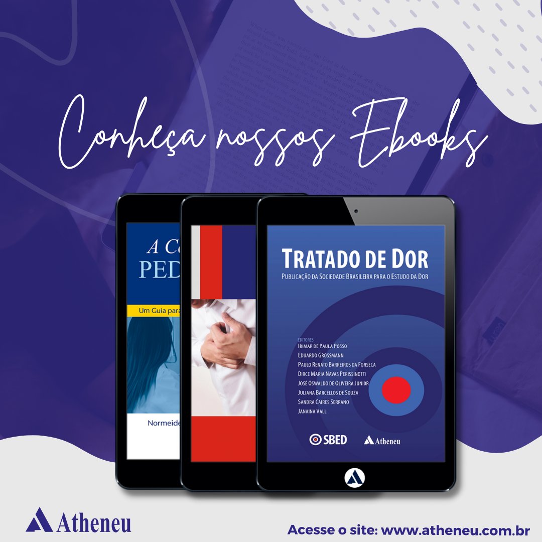 EditoraAtheneu's tweet photo. Conheça nossos eBooks 📚🤳📲

Acesse: https://t.co/qQ6yLxAW06

#ebooks #livrodigital #atheneu #ebook https://t.co/kMEuIpKug8