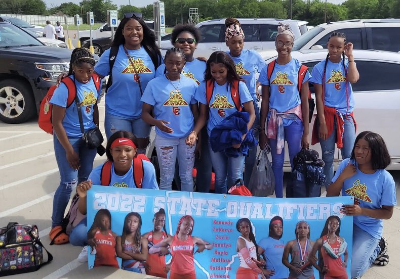 We are off to state! Last meet of the season!! <a href="/TXMileSplit/">Texas MileSplit</a> <a href="/TTFCA/">TTFCA</a> <a href="/dallasathletics/">Dallas ISD Athletics</a> <a href="/DWCAthletics/">Carter Cowboy Nation</a> <a href="/txrunning/">Txrunning</a>