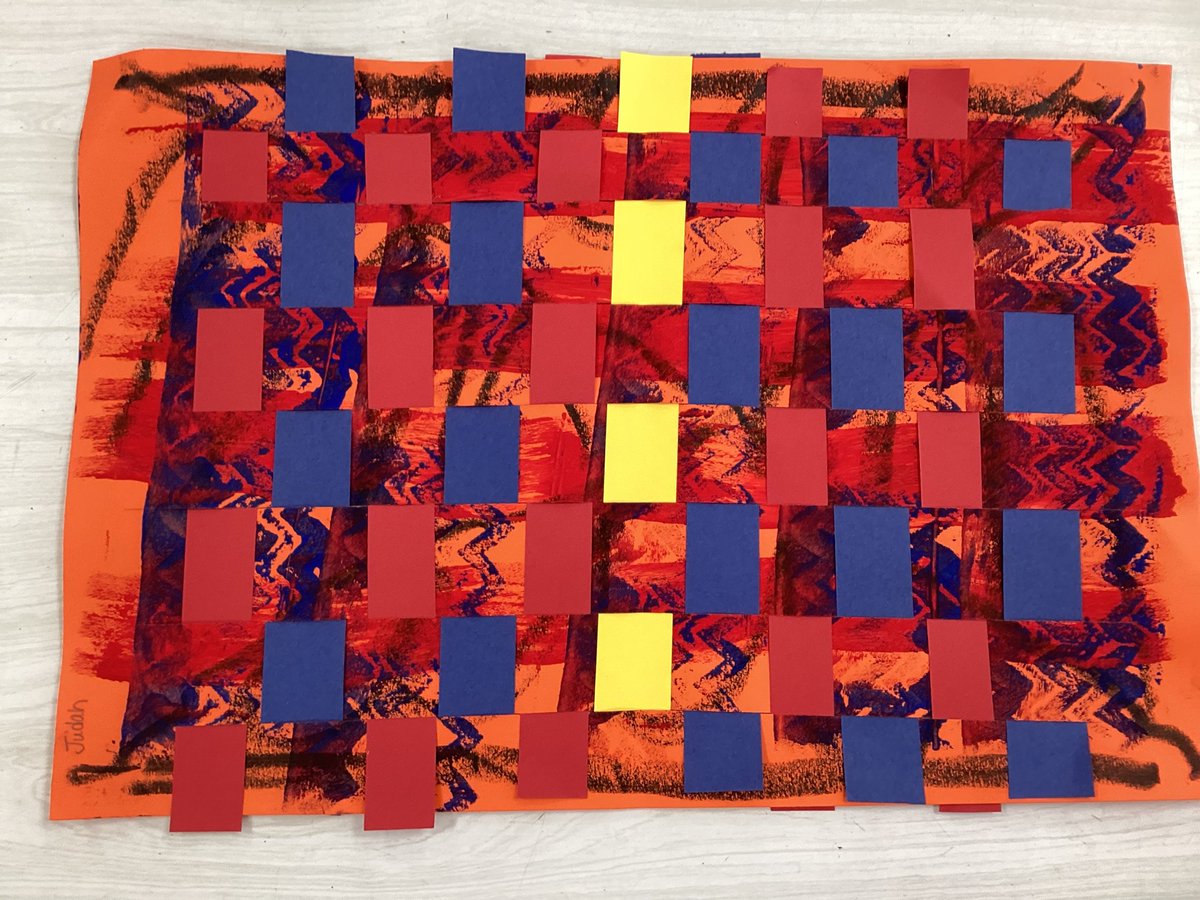 MrsKrinn's tweet photo. Kindergarten learned about where yarn come from sand how to weave on a paper loom. #BHESart https://t.co/xE36Ud5dlu