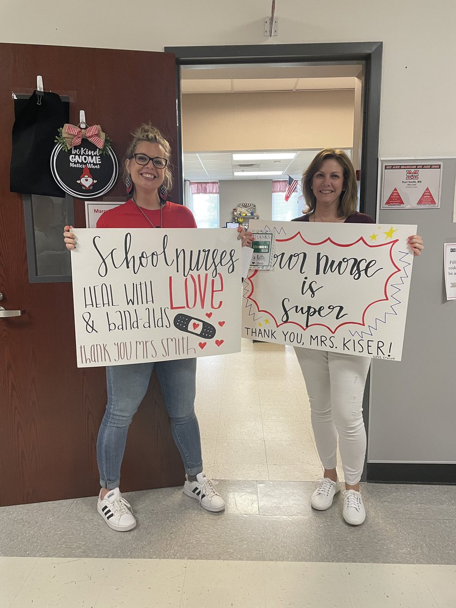 Thank you Ms. Smith and Ms. Kiser for all you do!!❤️ Make sure to thank your school nurse today!😊