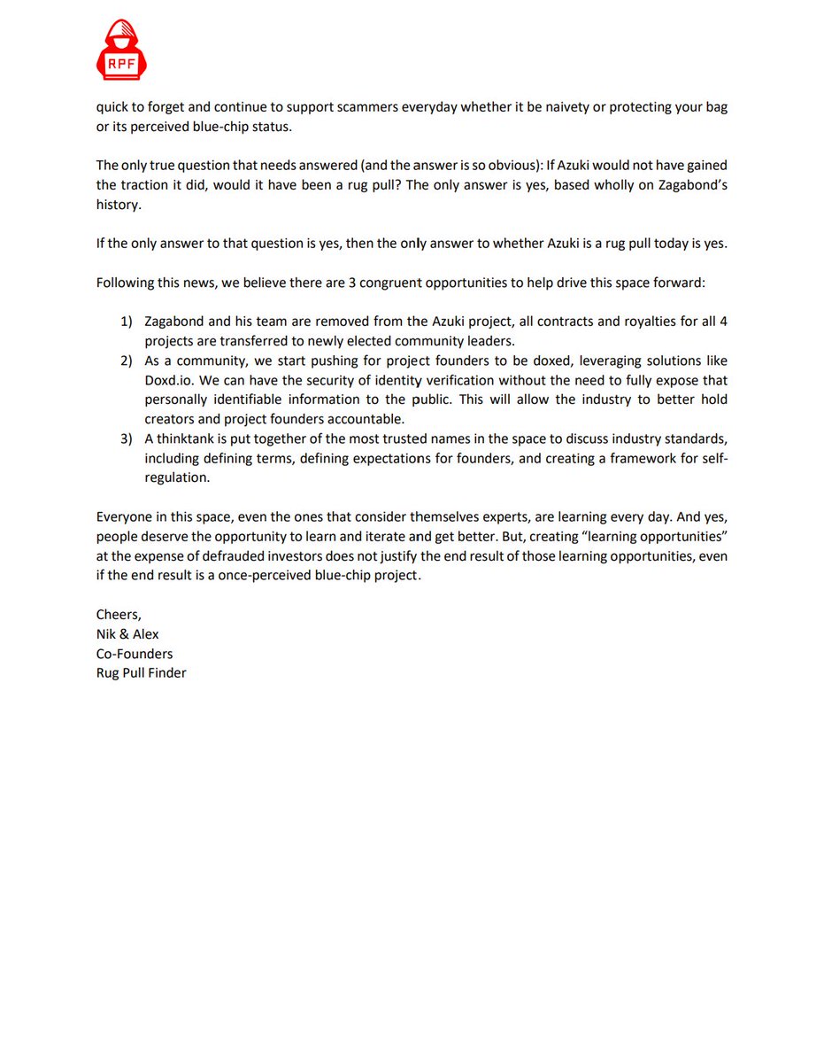 An Open Letter to the NFT Community following @ZAGABOND and <a href="/Azuki/">Azuki</a> news