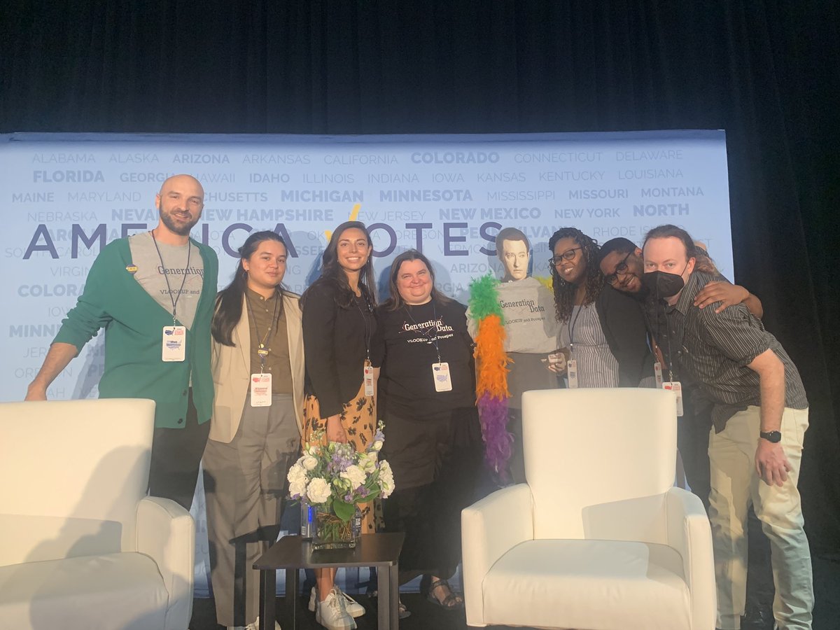 TheGenData's tweet photo. So fun to hang with the @AmericaVotes #DataFellows and other amazing GenD alums  —and of course #StarTrek’s Lt. Commander #Data— at #AVSummit22! #dataforgood https://t.co/JEypMxWRSx