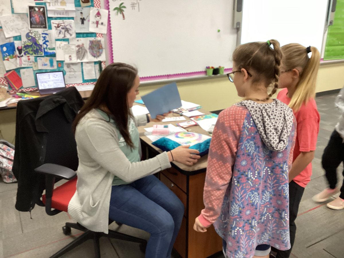 MrsKrinn's tweet photo. “Teachers need rest too” was our theme for teacher appreciation when all teachers received a pillow from third graders. #BHESart https://t.co/jSCYaYaXLY