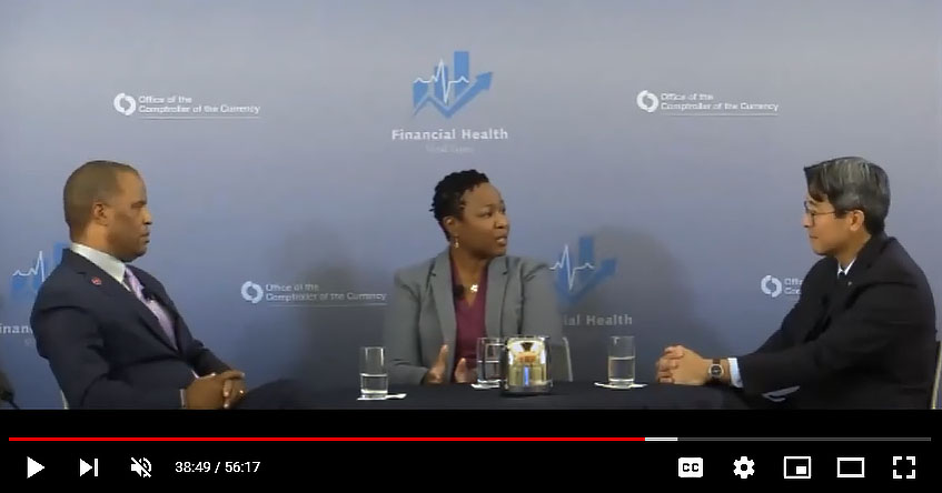 USOCC's tweet photo. ICYMI: The OCC recently launched its new #financialhealth discussion series--#VitalSigns. Acting Comptroller Hsu discusses #minorityownership of #cryptocurrency with @johnhopebryant of @OperationHOPE & @IPProfEvans of Penn State @DickinsonLaw
https://t.co/B1KUfOXOXs https://t.co/dvSZRFo6Nv