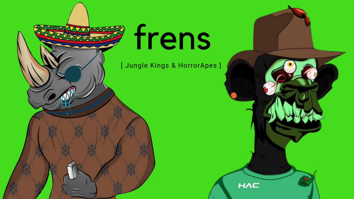 Frens together stronger ❤️ 
@HorrorApes 

Mint Your Jungle King 👇 
mint.junglekings.io

#nft #nfts #nftart #cryptoart #digitalart #nftcollector #nftcollectors #opensea  #nftcommunity #nftcollection #bsc #bscgem #bnb #eth #junglekingsnft #p2e #StrongerTogetherAlliance