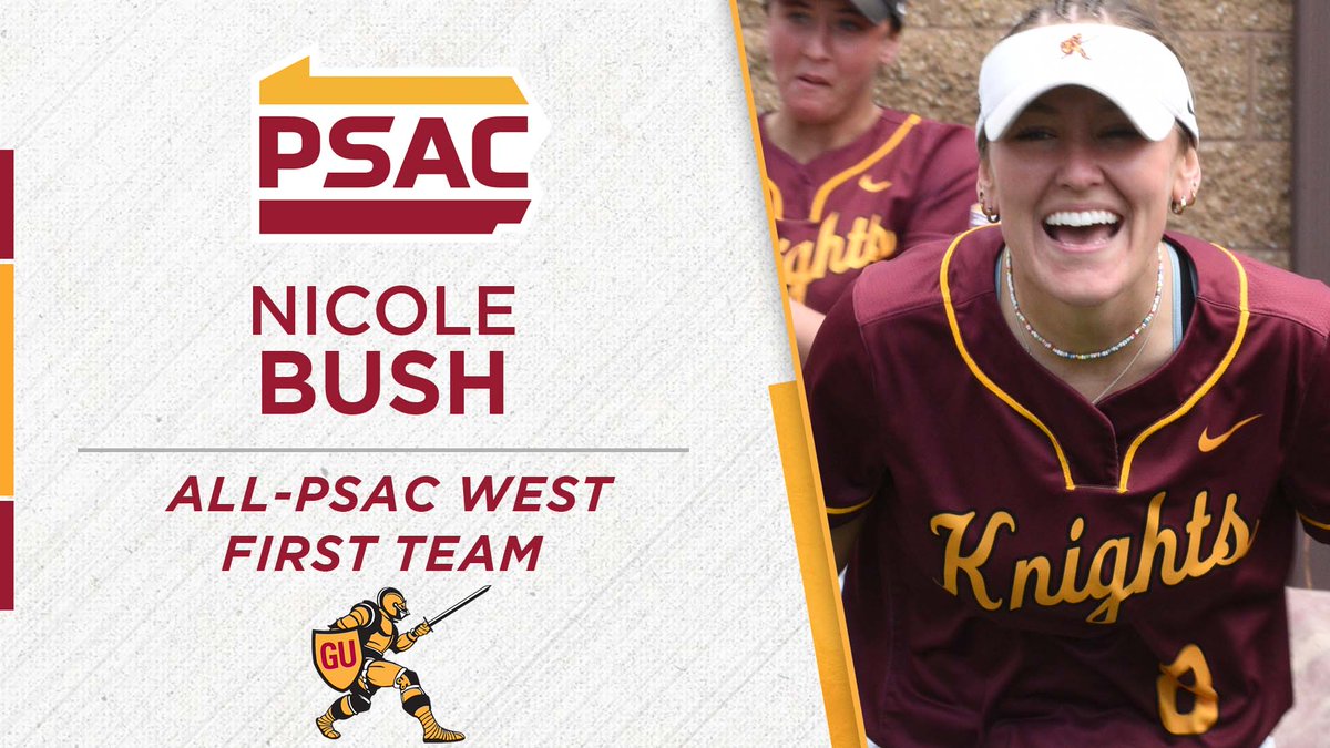 GUKnights's tweet photo. Nicole Bush (second base) also makes the All-PSAC Western Division First Team after starting all 37 games, batting .321, scoring 17 runs, and stealing 18 bases! https://t.co/0Ja8BN1dQ1