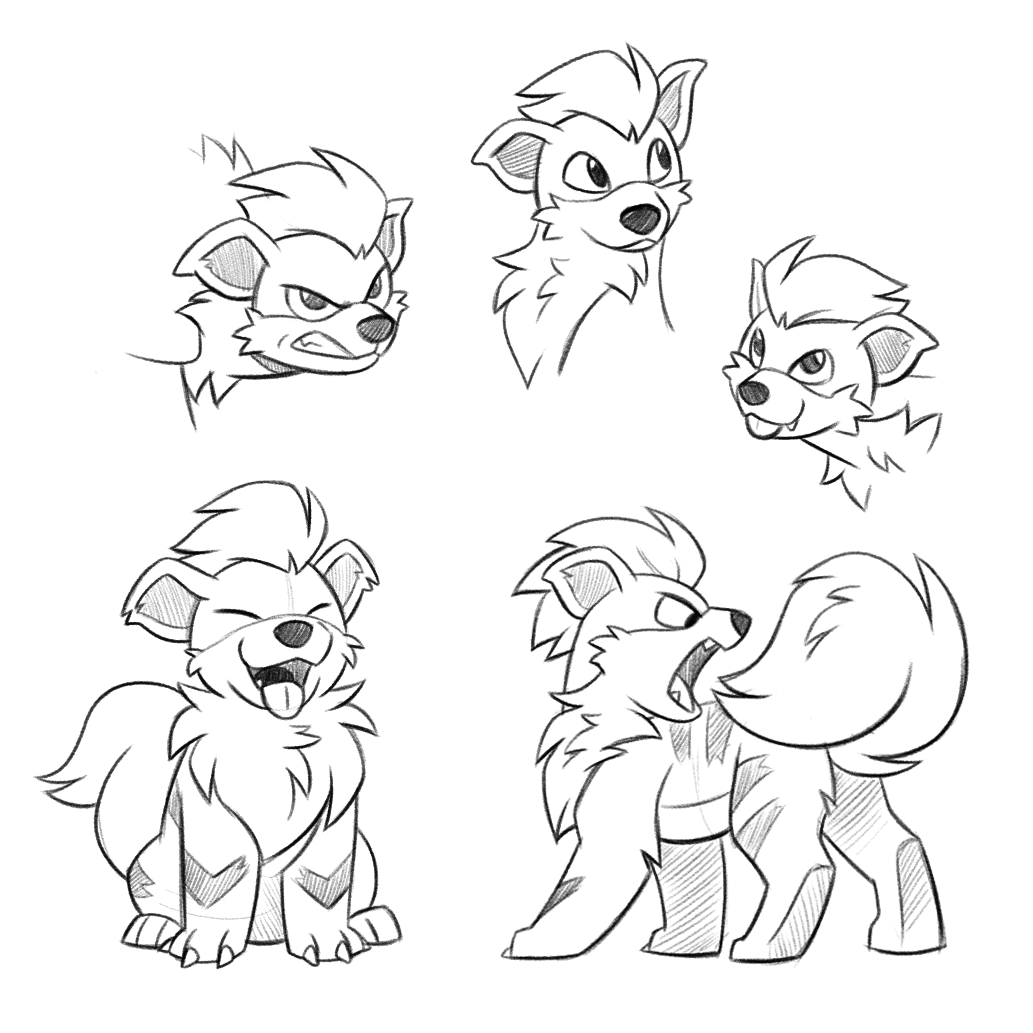 Zukitz's tweet photo. A fire pubby, for your consideration. It was really fun taking a stab at Growlithe and Arcanine! https://t.co/Sx5RUiZFRs