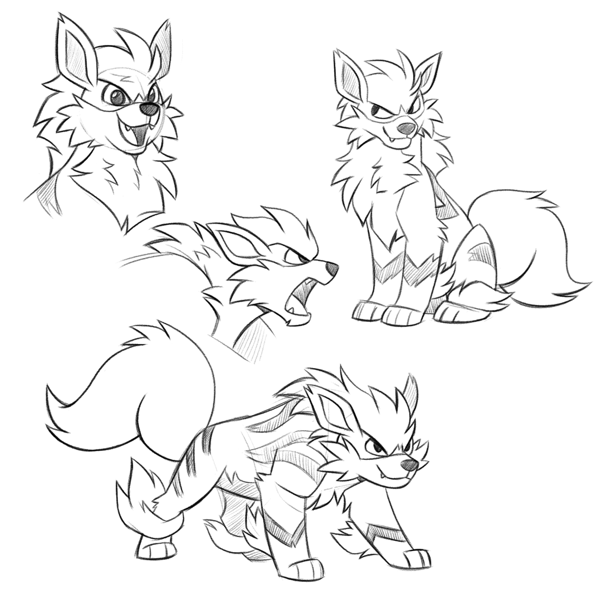 Zukitz's tweet photo. A fire pubby, for your consideration. It was really fun taking a stab at Growlithe and Arcanine! https://t.co/Sx5RUiZFRs