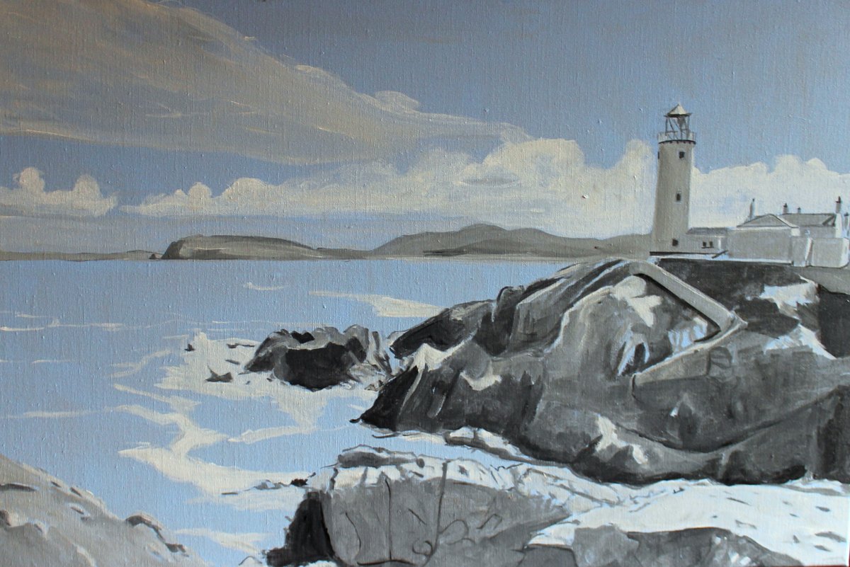 SwanseaArtist's tweet photo. "Waves at Fanad Lighthouse" - Two stages of my latest experimenting with #greyscaling #tonalvalues and #glazing.
#TheCastles #Inishowen #Donegal #Ireland #wip #acrylic #linencanvas #wip https://t.co/ZKUMC9XkfW