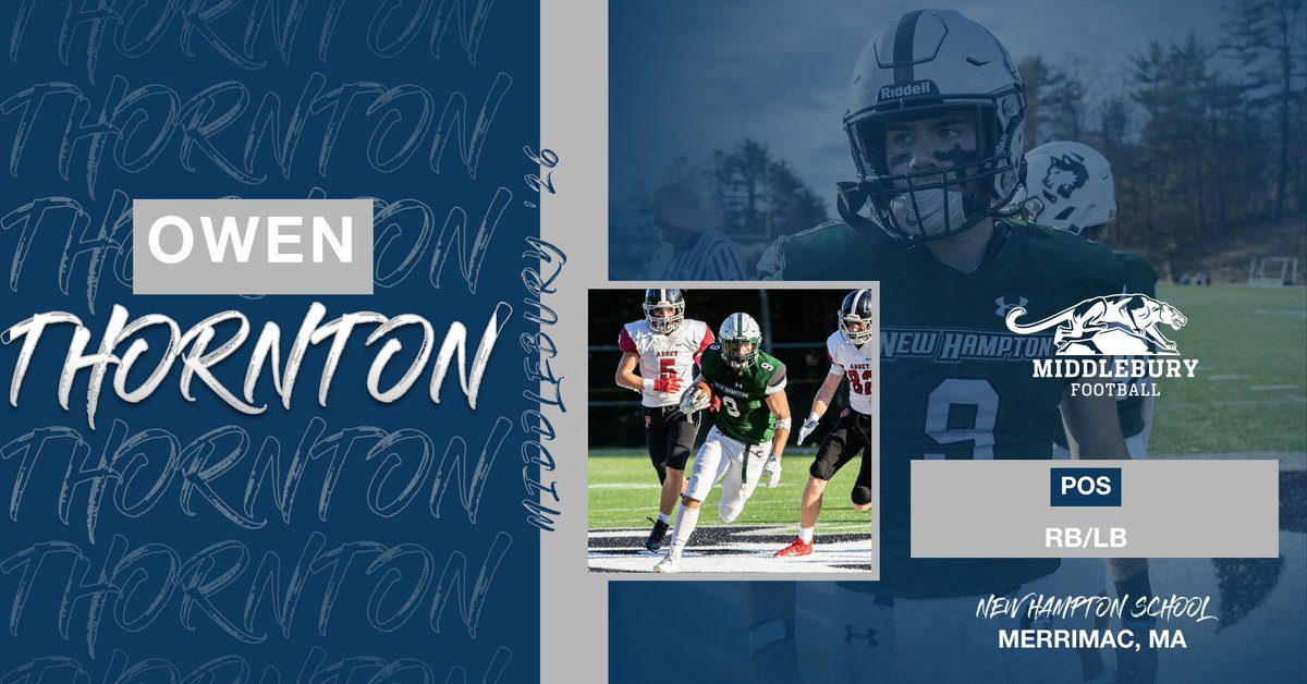 Middlebury Football (@middfootball) on Twitter photo Owen Thornton (New Hampton, NH) #MIDDFB2026 Owen Thornton (New Hampton, NH) #MIDDFB2026
