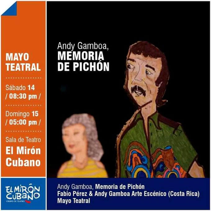 #Matanzas subsede de Mayo Teatral. Sala de <a href="/CubanoMiron/">El Mirón Cubano</a>. Obra: Memoria de Pichón. 14 de mayo, 8:30 p.m. y 15 a las 5:00 p.m. <a href="/CubaEsCultura/">MinCult - Cuba</a> <a href="/NacionalLas/">Consejo Nacional de las Artes Escénicas Cuba</a> <a href="/ArtEscenicasCub/">Consejo Nacional de las Artes Escénicas Cuba</a> <a href="/Cult_matancera/">cultura matancera</a> <a href="/PeriodicoGiron/">Periódico Girón</a>
