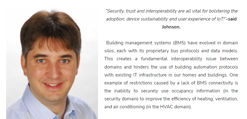 OpenConnOrg's tweet image. OCF’s Marketing Work Group Chair and CEO of @cascoda, Bruno Johnson, spoke to @Smart_HomeWorld about why it is important to foster trust, #IoTInteroperability, and secure communication between IP-connected #IoT devices and services. Read the interview here bit.ly/3xivf0A