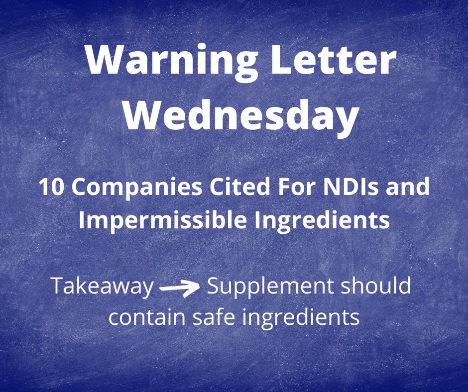 AsaWaldstein's tweet photo. The FDA issued ten warning letters to companies selling products with New Dietary Ingredients (NDIs) and other impermissible ingredients such as hordenine HCl. #WarningLetterWednesday
Full post here: https://t.co/ycwEYMmKin
#NDI #Higenamine #hordenine https://t.co/qnsk1OgAx3